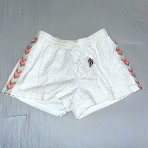 white Flowy shorts